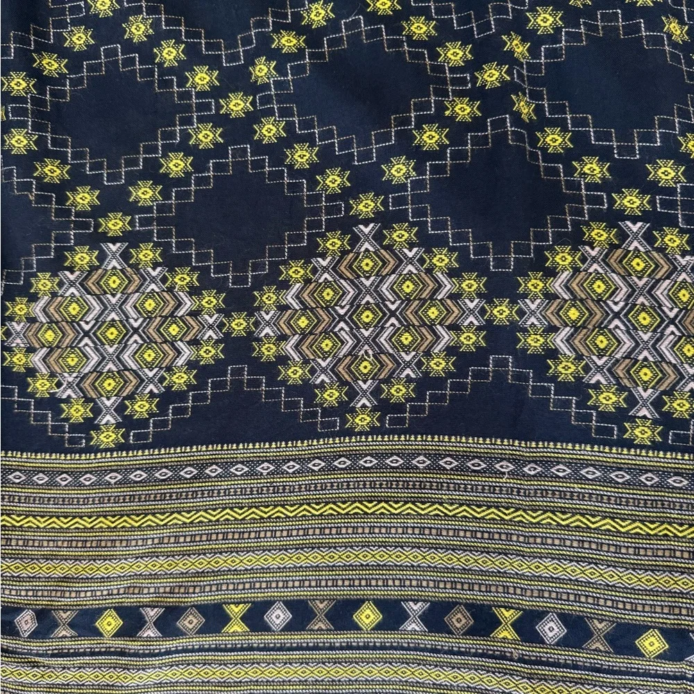 Free People New Romantics Dress Black Yellow Chain Sleeve Boho Size M - Picture 7 of 10